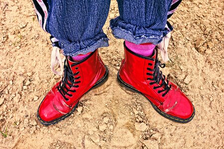Woman's shoe red shoe doctor martens photo