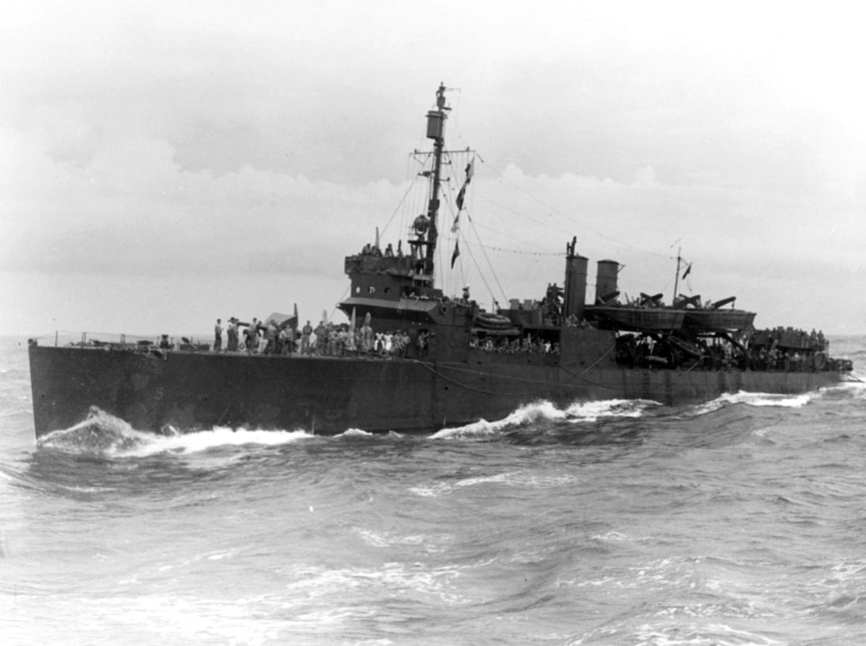 USS McKean (APD-5) en route to Guadalcanal in August 1942