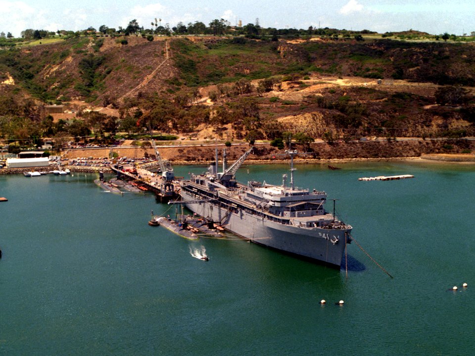 USS McKee (AS-41) with submarines at San Diego 1984