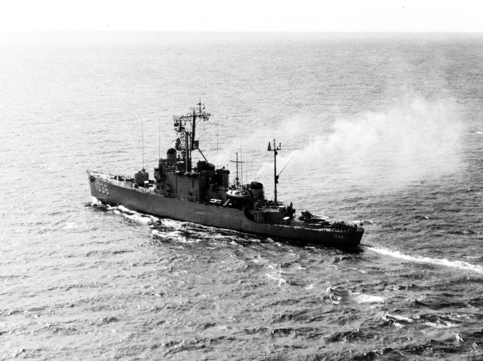 USS McMorris (DE-1036) underway off Subic Bay on 15 December 1969