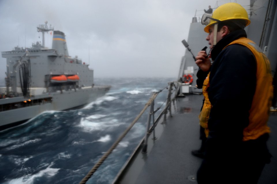 USS Mesa Verde replenishment 140211-N-BD629-032