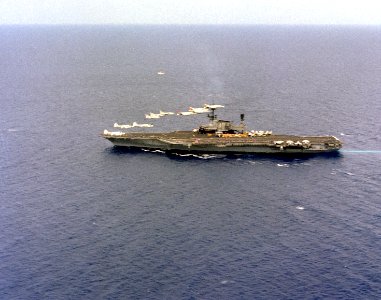 USS Midway (CV-41) underway on 7 September 1983 (6483118)