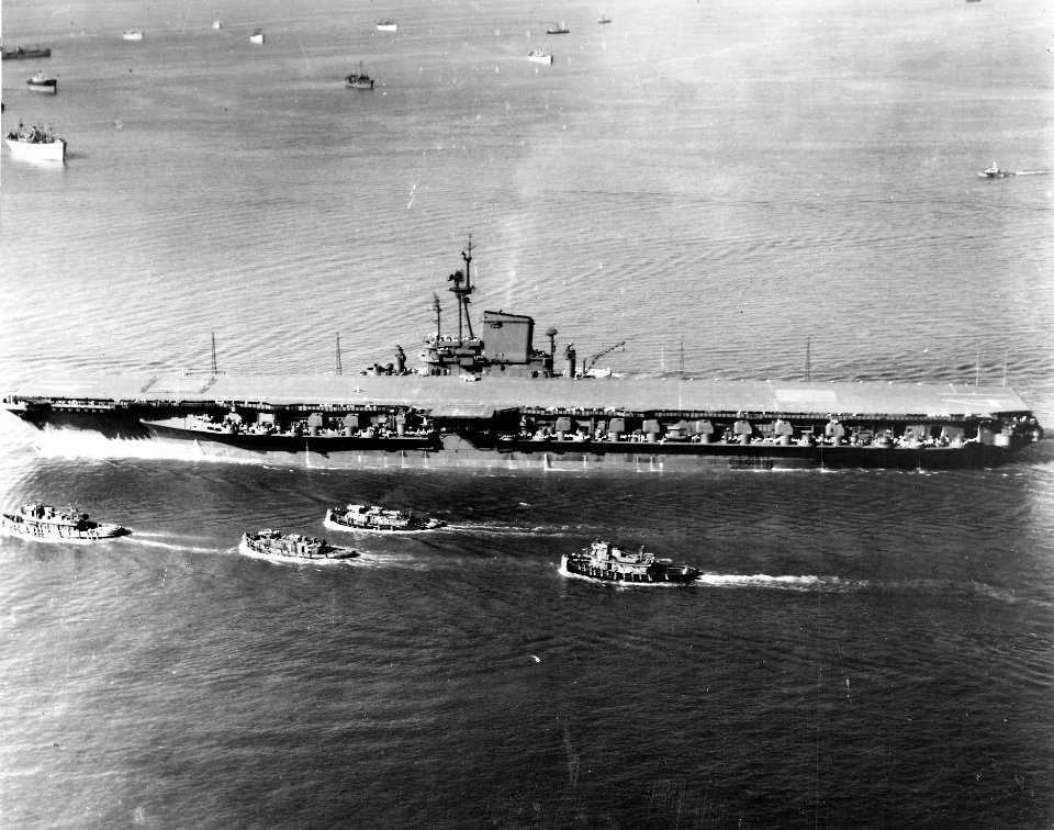 USS Midway (CVB-41) underway on 10 September 1945