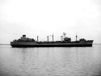 USS Mississinewa (AO-144) underway in 1955