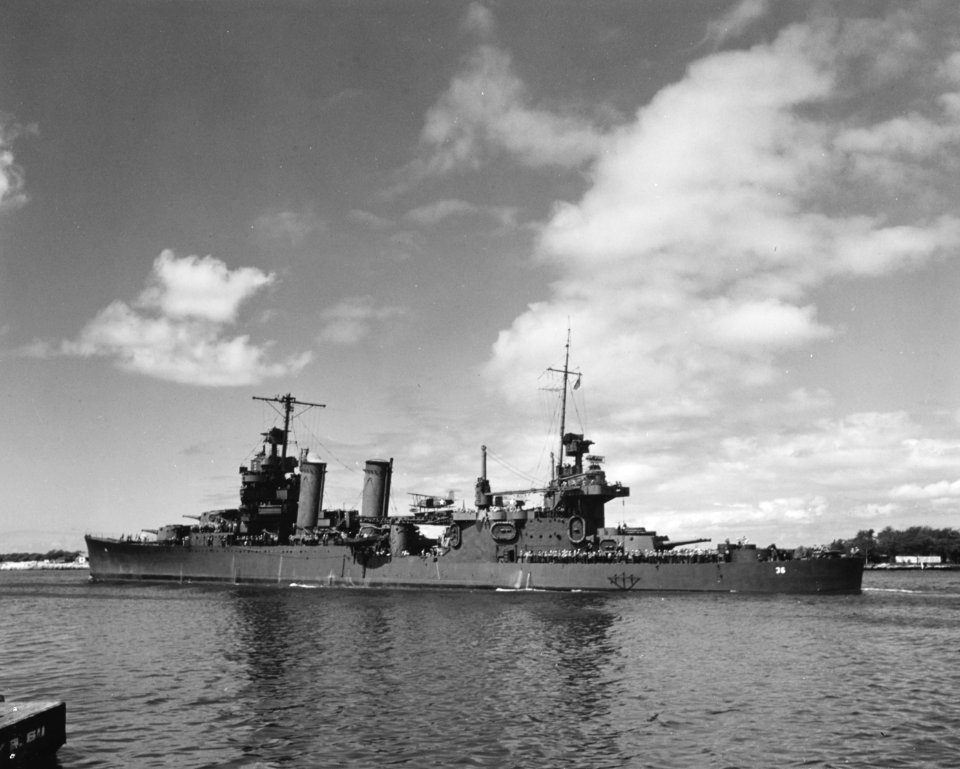 USS Minneapolis (CA-36) at Pearl Harbor on 11 April 1943 (80-G-K-541)