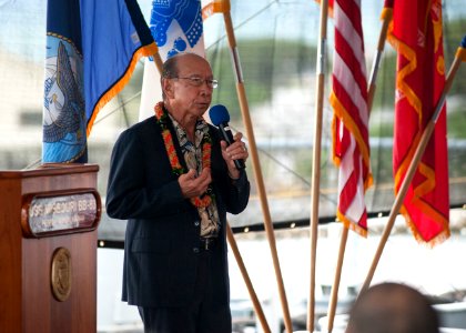 USS Missouri Memorial Veterans Day Sunset Ceremony 141111-N-IU636-155 photo