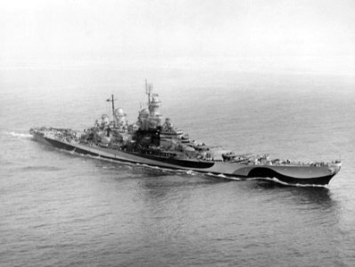 USS Missouri (BB-63) underway in August 1944