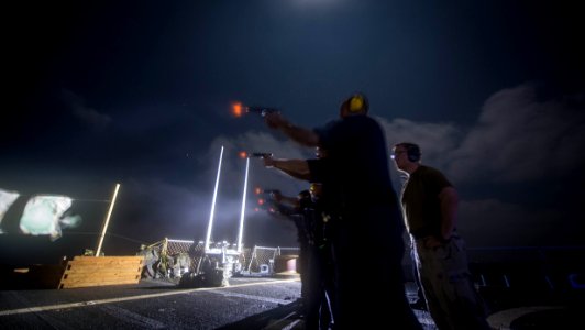 USS Mitscher conducts a live-fire exercise. (16915468749)