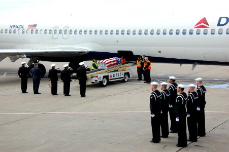 USS Monitor Sailors arrive at Washington Dulles International Airport. (8539052203)