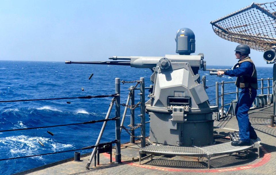 USS Monterey conducts a live-fire exercise. (9067628539)