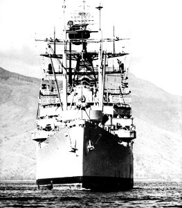 USS Mount McKinley (LCC-7) bow view 1969