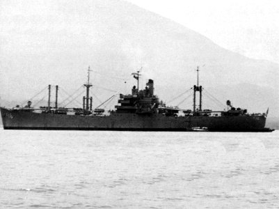 USS Mount Katmai (AE-16) off shore, in 1961 photo