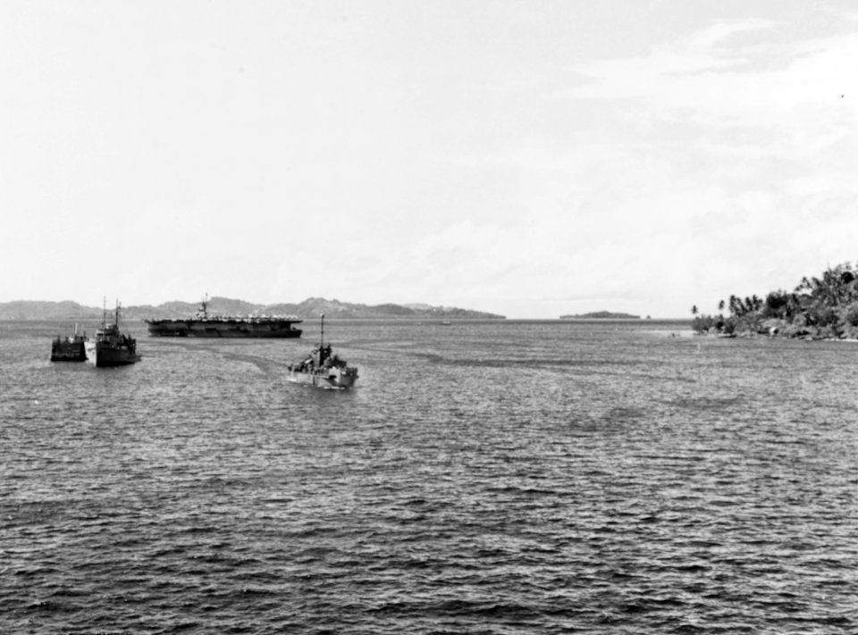 USS Natoma Bay (CVE-62) at Tulagi on 4 July 1944 (80-G-373146)
