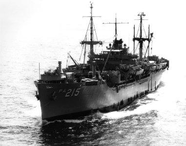 USS Navarro (APA-215) operating off the coast of Oahu on 8 May 1965 (USN 1112172)