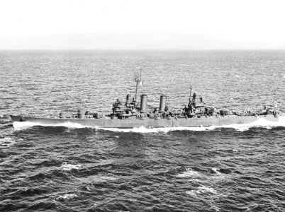 USS Nashville (CL-43) underway in Puget Sound on 25 March 1945