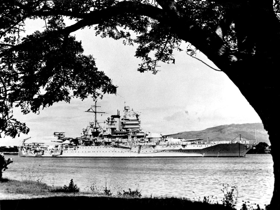 USS New Mexico (BB-40) in Pearl Harbor, circa 1935 (NH 50299)