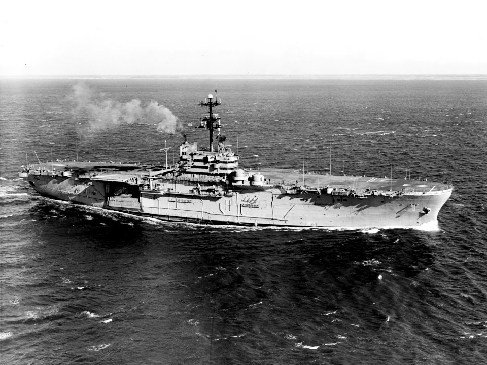 USS New Orleans (LPH-11) underway in Delaware Bay on 12 December 1968