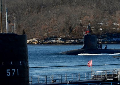 USS New Mexico departs for ICEX-2014 140228-N-TN558-110