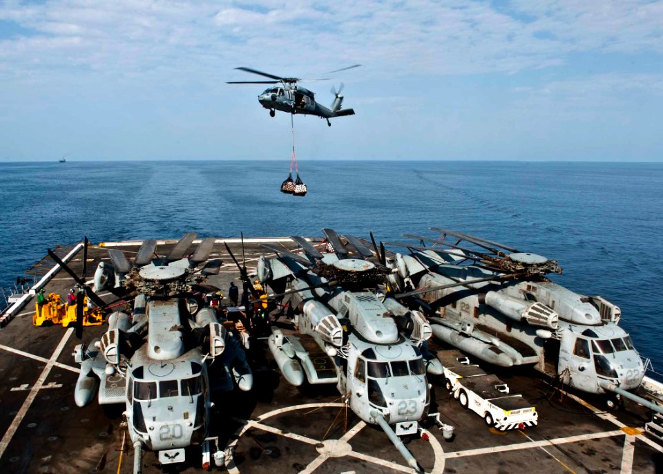 USS New York crew performs casualty exercise, replenishes at sea 121002-N-XK513-027