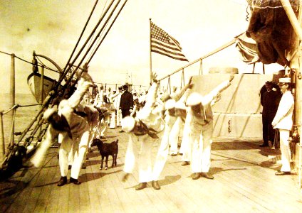 USS New York (ACR-2), morning exercise (25881794126)