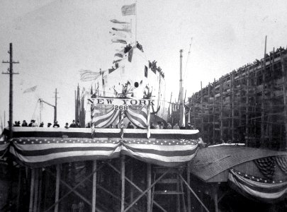 USS New York (BB-34) launching on October 30, 1912, at the Brooklyn Navy Yard (25586501151)