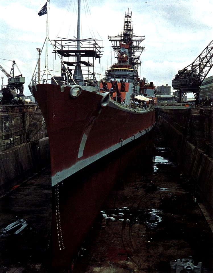 USS Newport News (CA-148) at the Norfolk Navy Yard in 1965