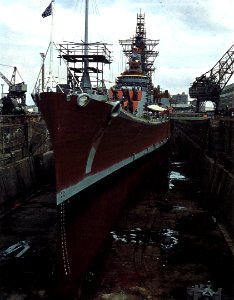 USS Newport News (CA-148) at the Norfolk Navy Yard in 1965