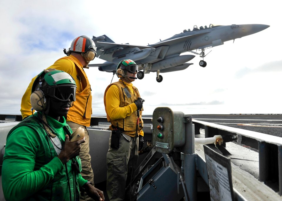 USS Nimitz conducts flight operations. (30391750555)