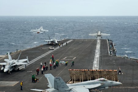 USS Nimitz conducts flight operations. (8960399667)