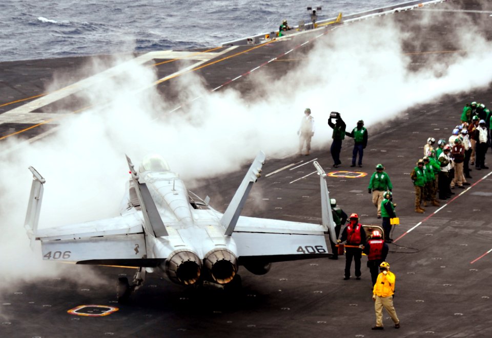 USS Nimitz conducts flight operations. (8635973834)