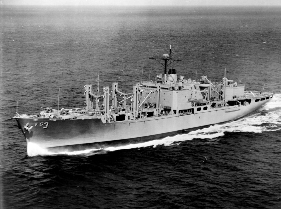USS Niagara Falls (AFS-3) underway at sea c1967