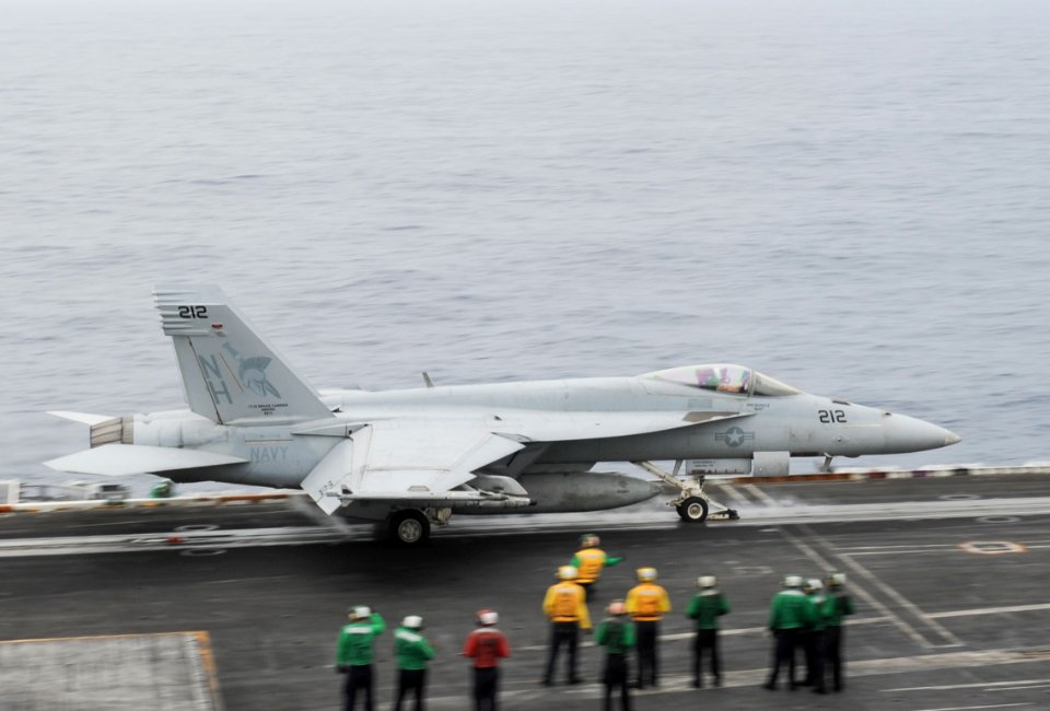 USS Nimitz conducts flight operations. (9069856070)