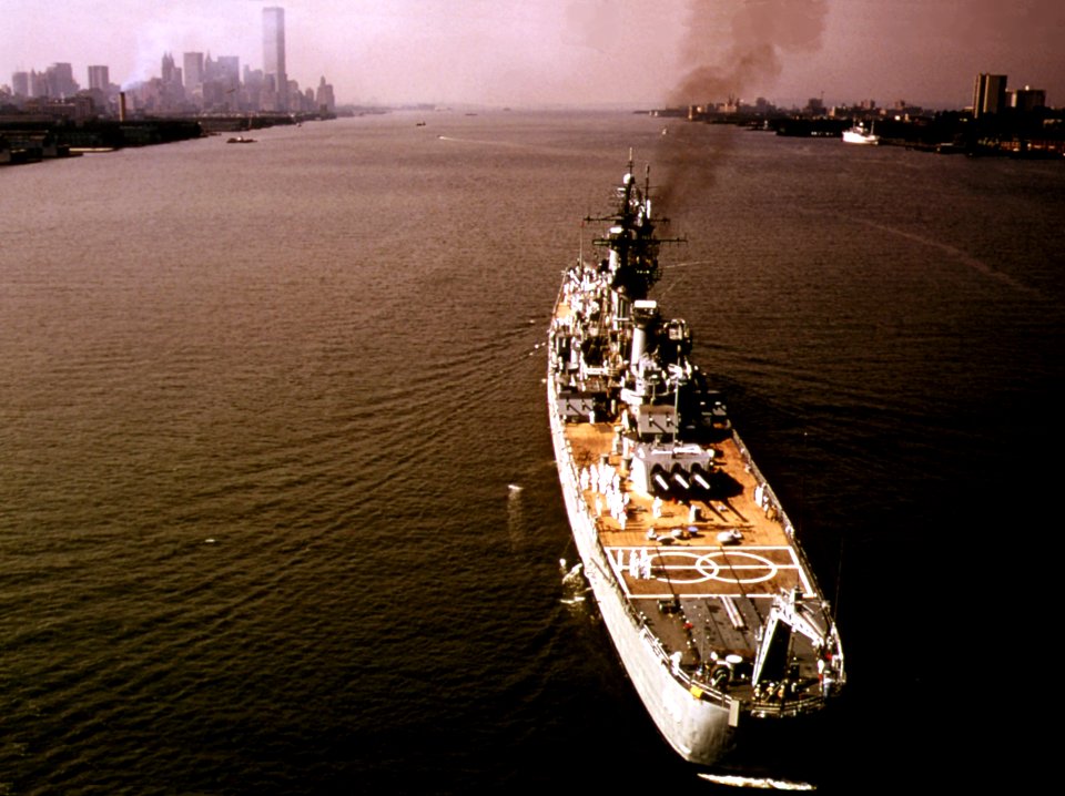 USS Newport News (CA-148) on the Hudson River 1974