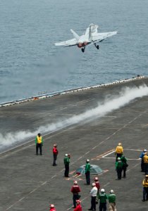 USS Nimitz conducts flight operations. (9084848697)