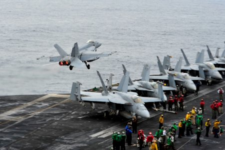 USS Nimitz conducts flight operations. (9069868378)