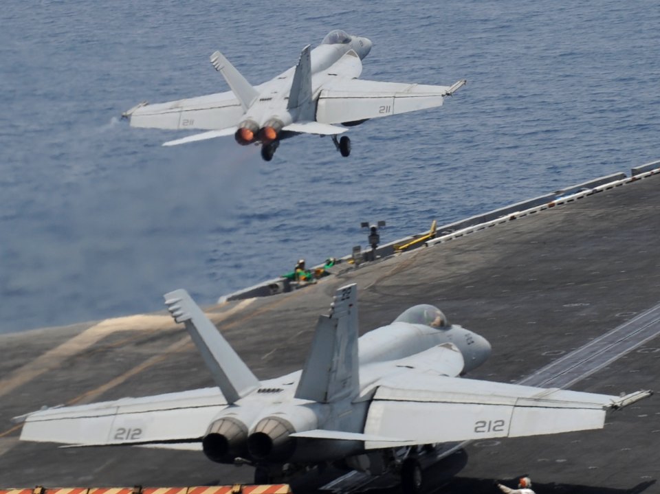 USS Nimitz conducts flight operations. (9183904593)