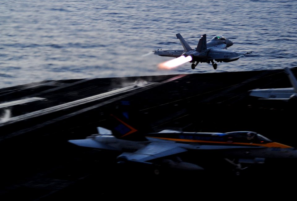USS Nimitz conducts flight operations. (10540106643)