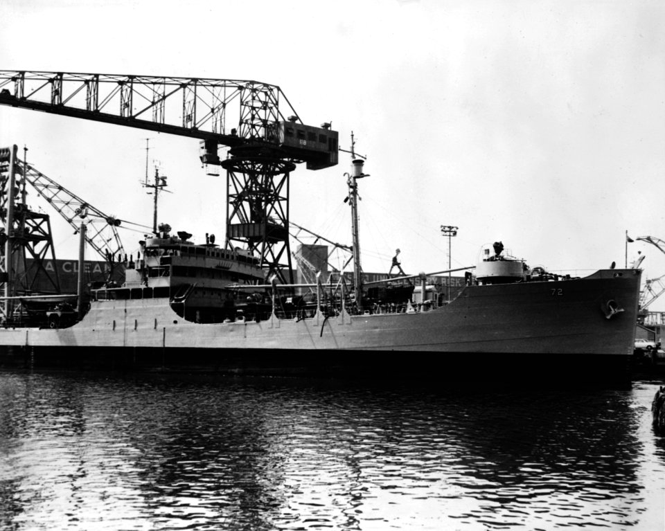 USS Niobrara (AO-72) at the New York Naval Shipyard in 1951