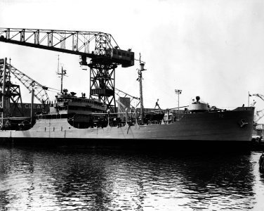 USS Niobrara (AO-72) at the New York Naval Shipyard in 1951