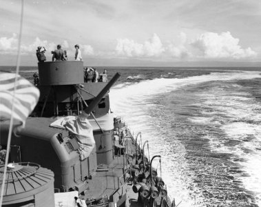 USS Nicholas (DD-449) underway on 14 August 1943 (80-G-254484)