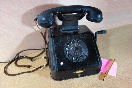 Cradle button black telephone