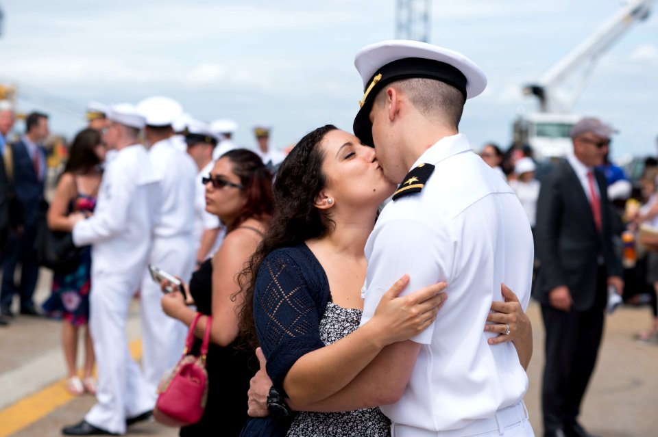 USS Nitze (DDG 94) departs Naval Station Norfolk with the USS Dwight D. Eisenhower Carrier Strike Group (CSG). 160601-N-YL073-072