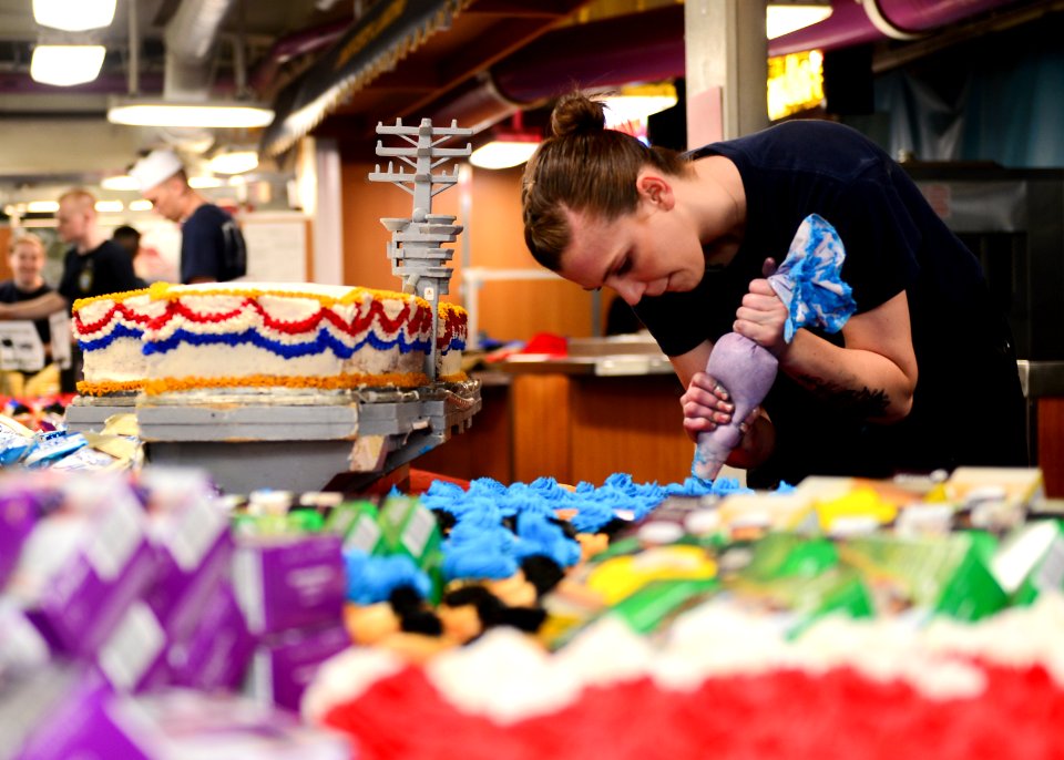 USS Nimitz prepares to celebrate its halfway point of deployment. (36250689634)