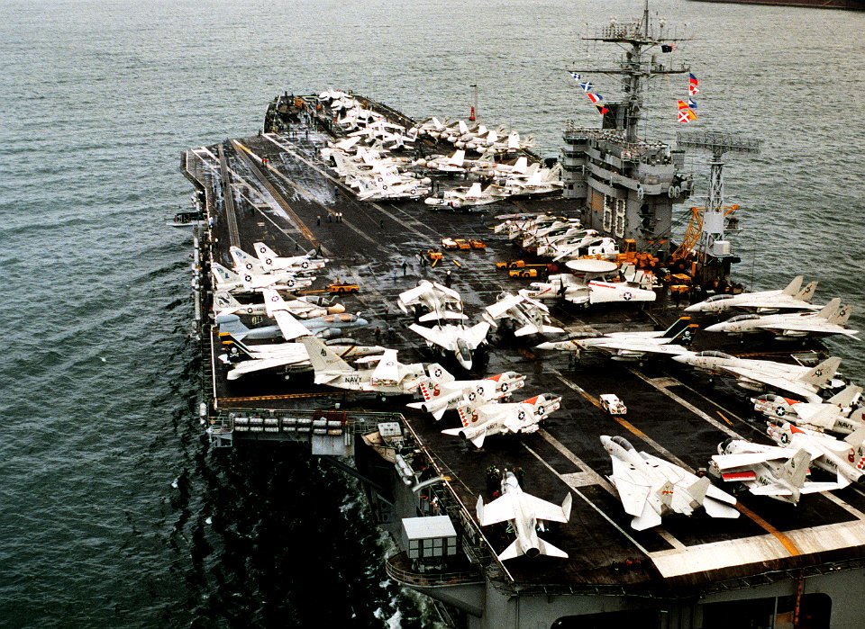 USS Nimitz (CVN-68) returning to Norfolk 1981