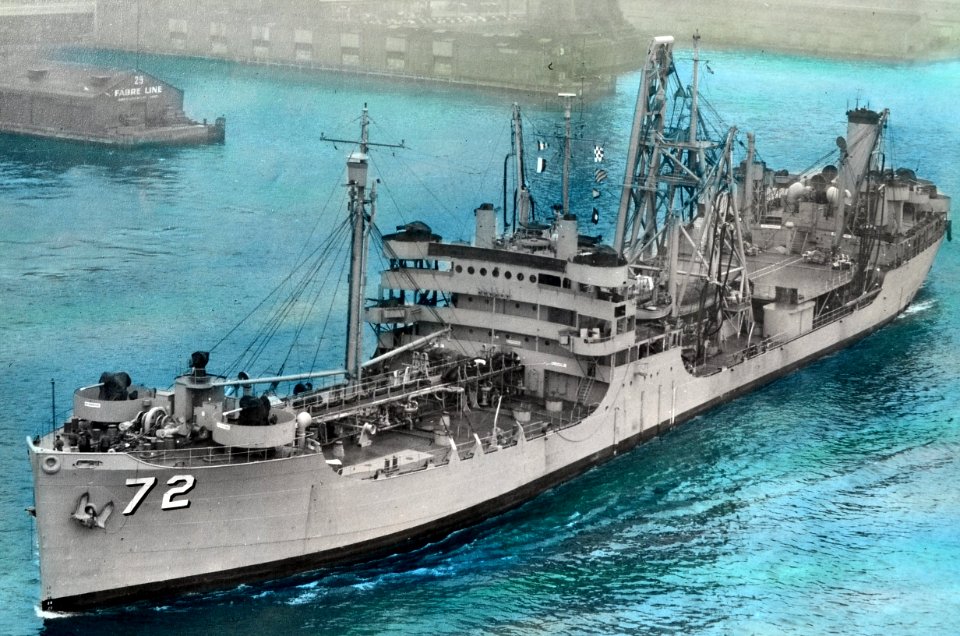 USS Niobrara (AO-72) underway in the 1950s