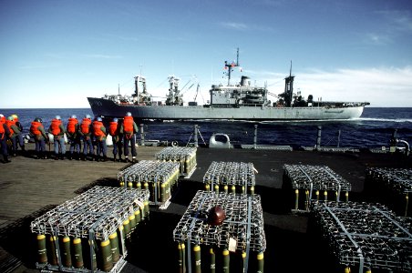 USS Nitro (AE-23) off USS Iowa (BB-61) 1986