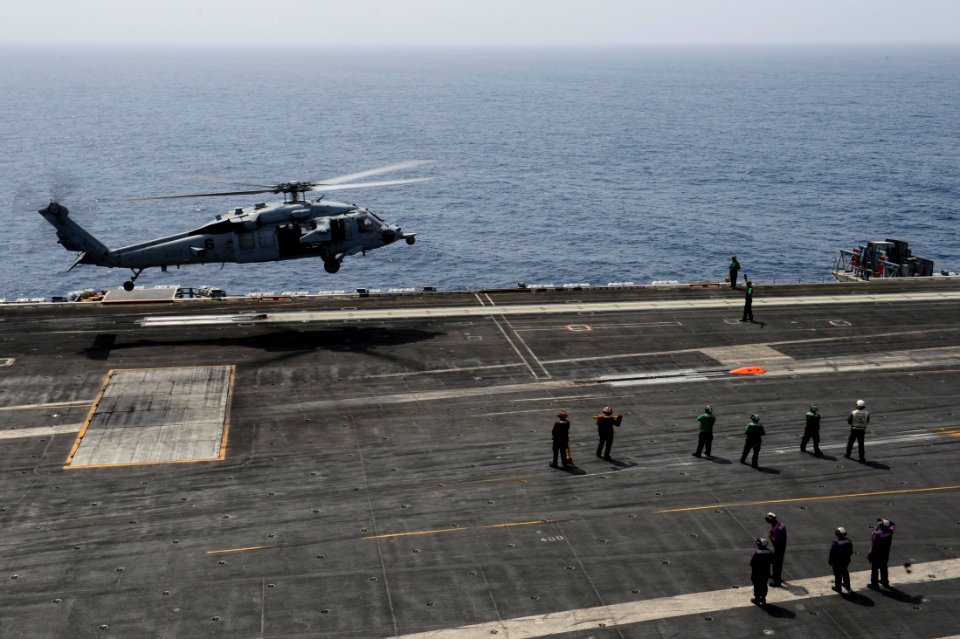 USS Nimitz conducts flight operations. (9084851413)