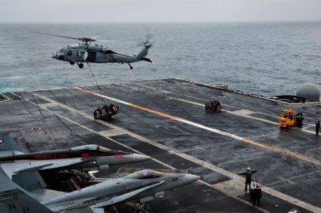 USS Nimitz resupplies. (8672845966)