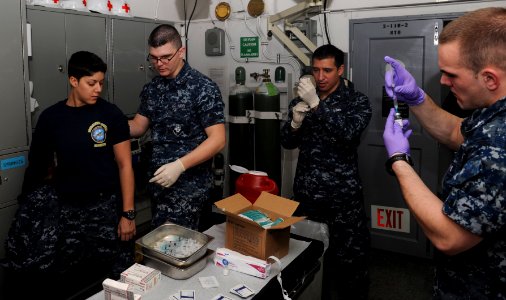 USS Nimitz sailors vaccinated 140205-N-TX484-031
