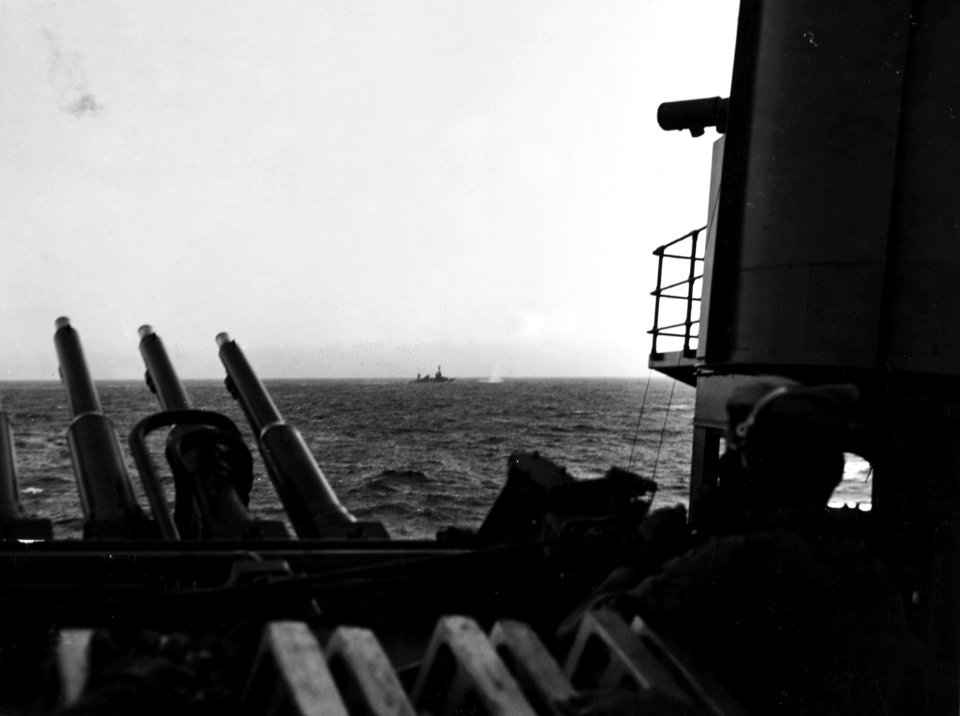 USS Northampton (CA-26) under attack off Wake on 24 February 1942